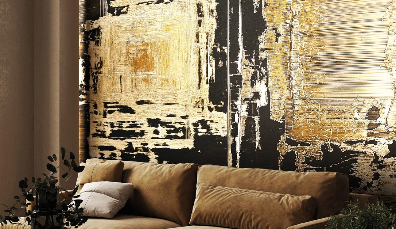 Carta da parati Gold Plaster di London Art