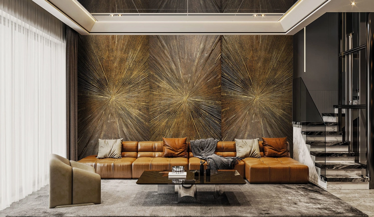 Carta da parati Metal Ray di London Art