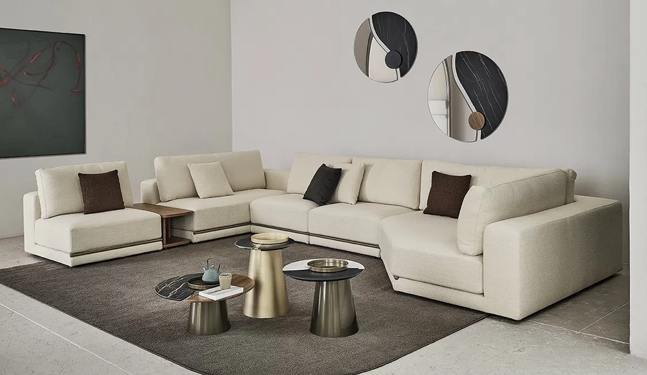 Specchio Luxor con elementi decorativi in SuperMarmo e legno di Bontempi