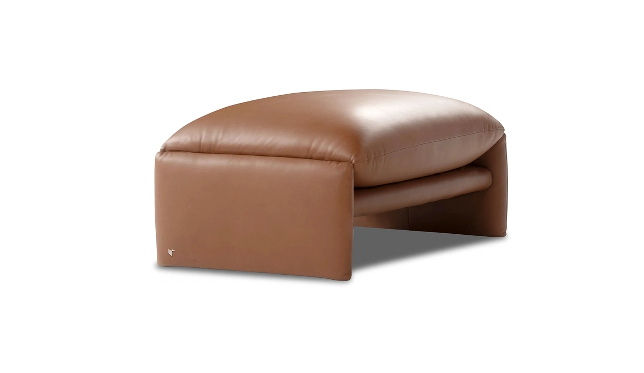 Pouf in pelle Choco Magic di Calia