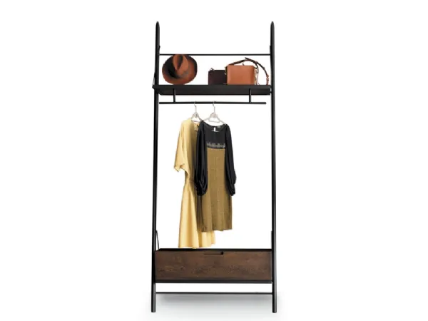 Appendiabiti Easy Closet in metallo e legno di Devina Nais