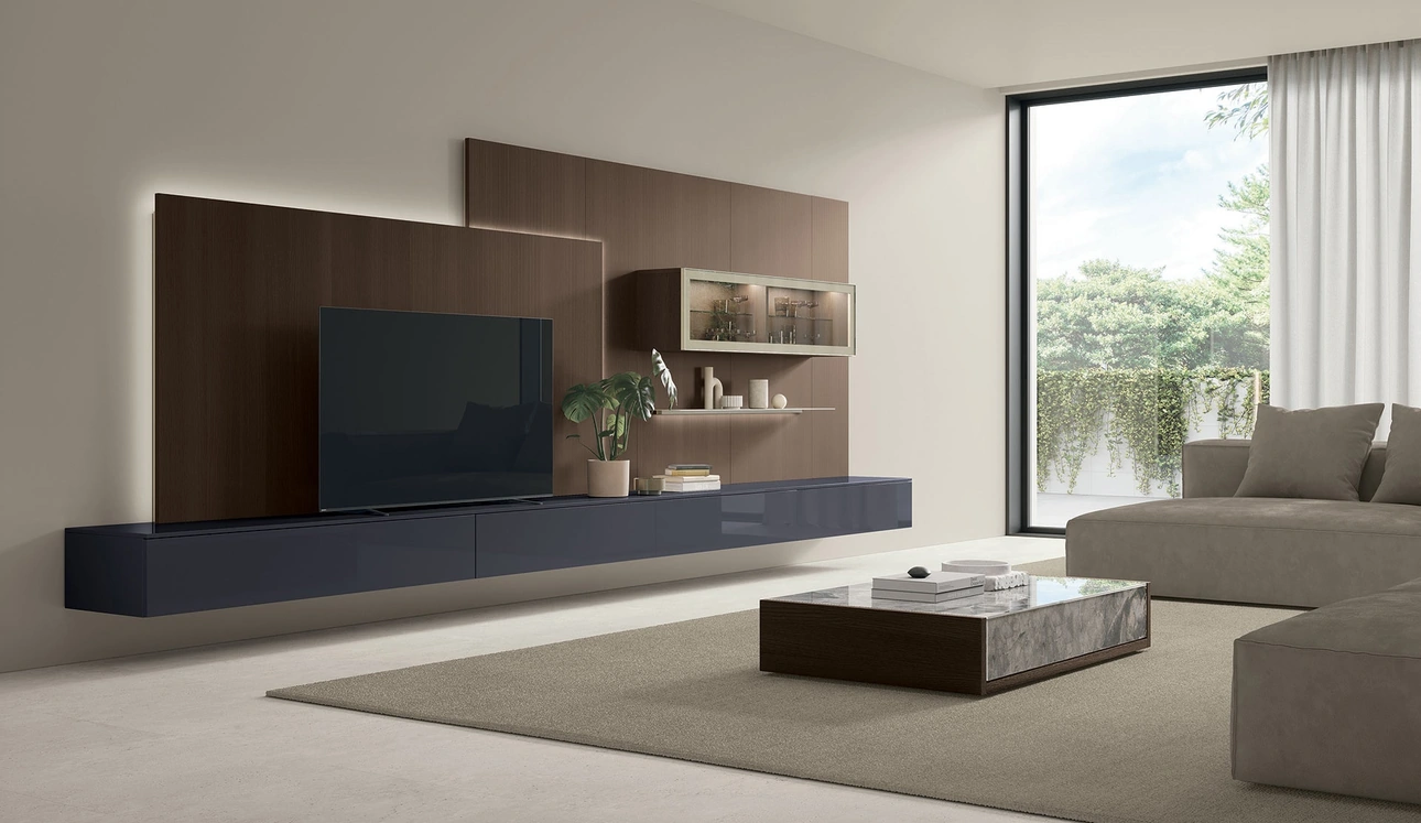 Tavolino Kenzo in glass decor e materico rovere di Tomasella