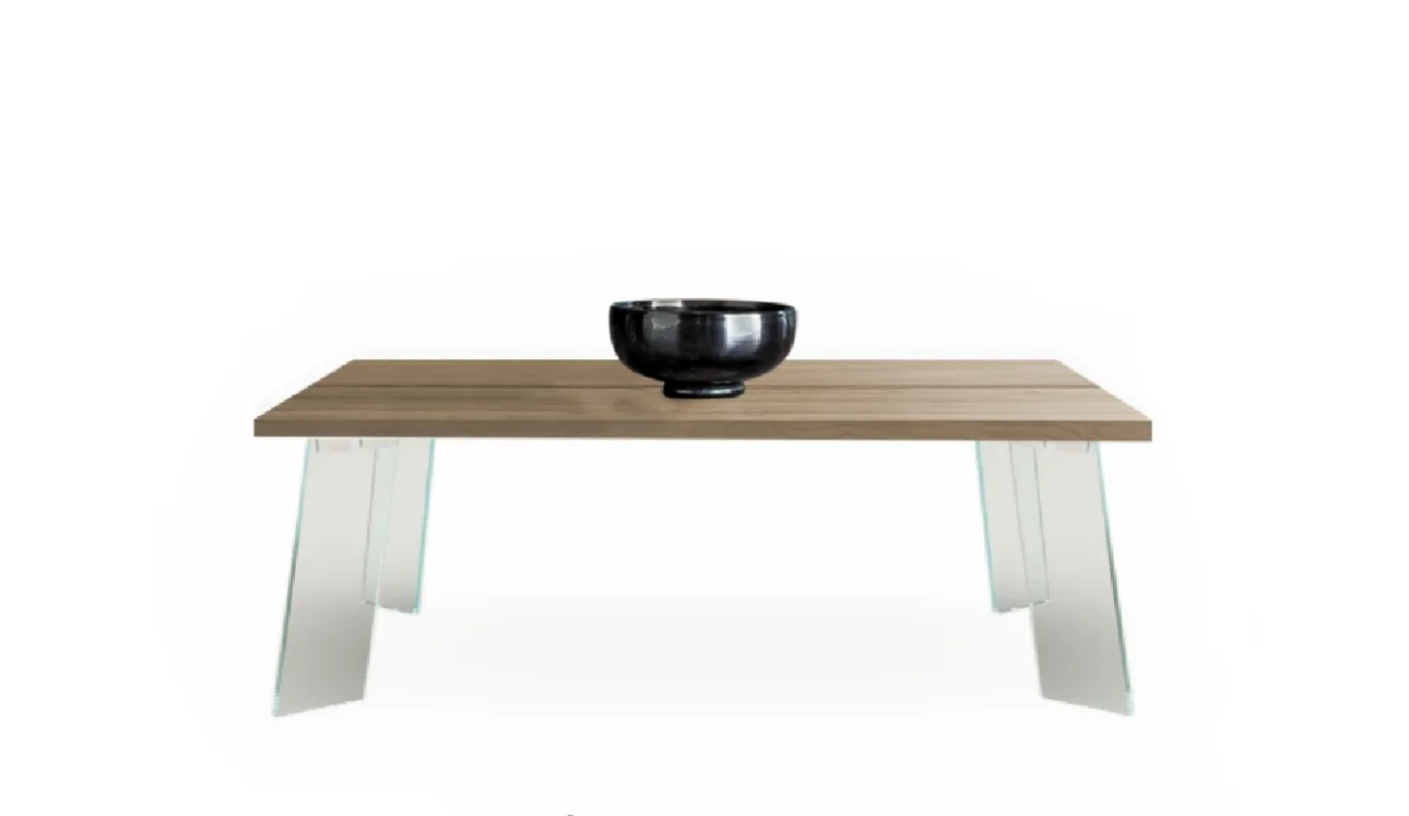 Tavolino Double in legno con gambe in vetro di Devina Nais