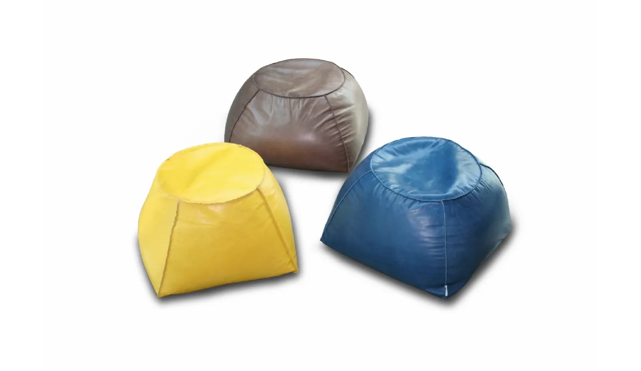 Pouf Trapezio in pelle di Calia