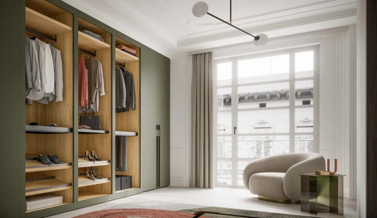Cabina Armadio con esterno in laccato opaco e interno in melaminico Bold di SantaLucia