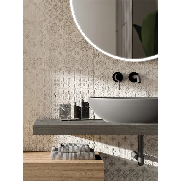 Mobile da Bagno sospeso Composizione B11 in Rovere massello di Devina Nais