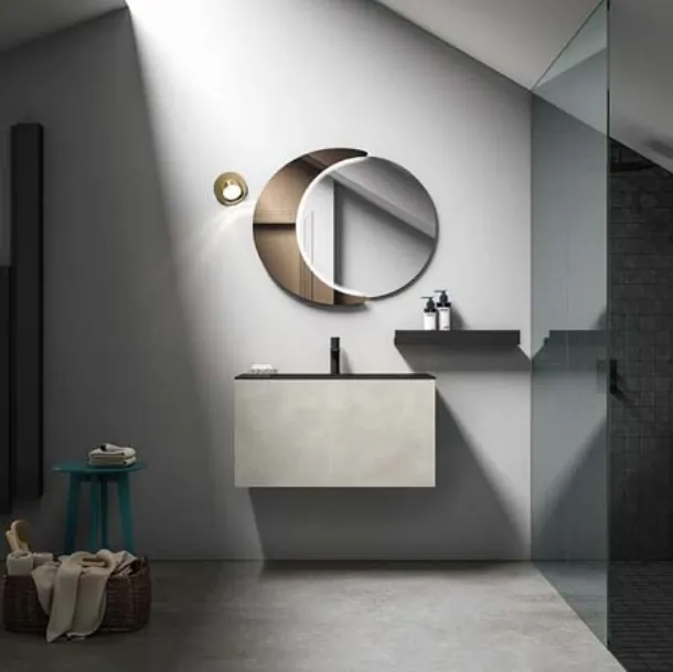 Mobile da bagno sospeso in laccato effetto resina Hosoi 02 di Birex