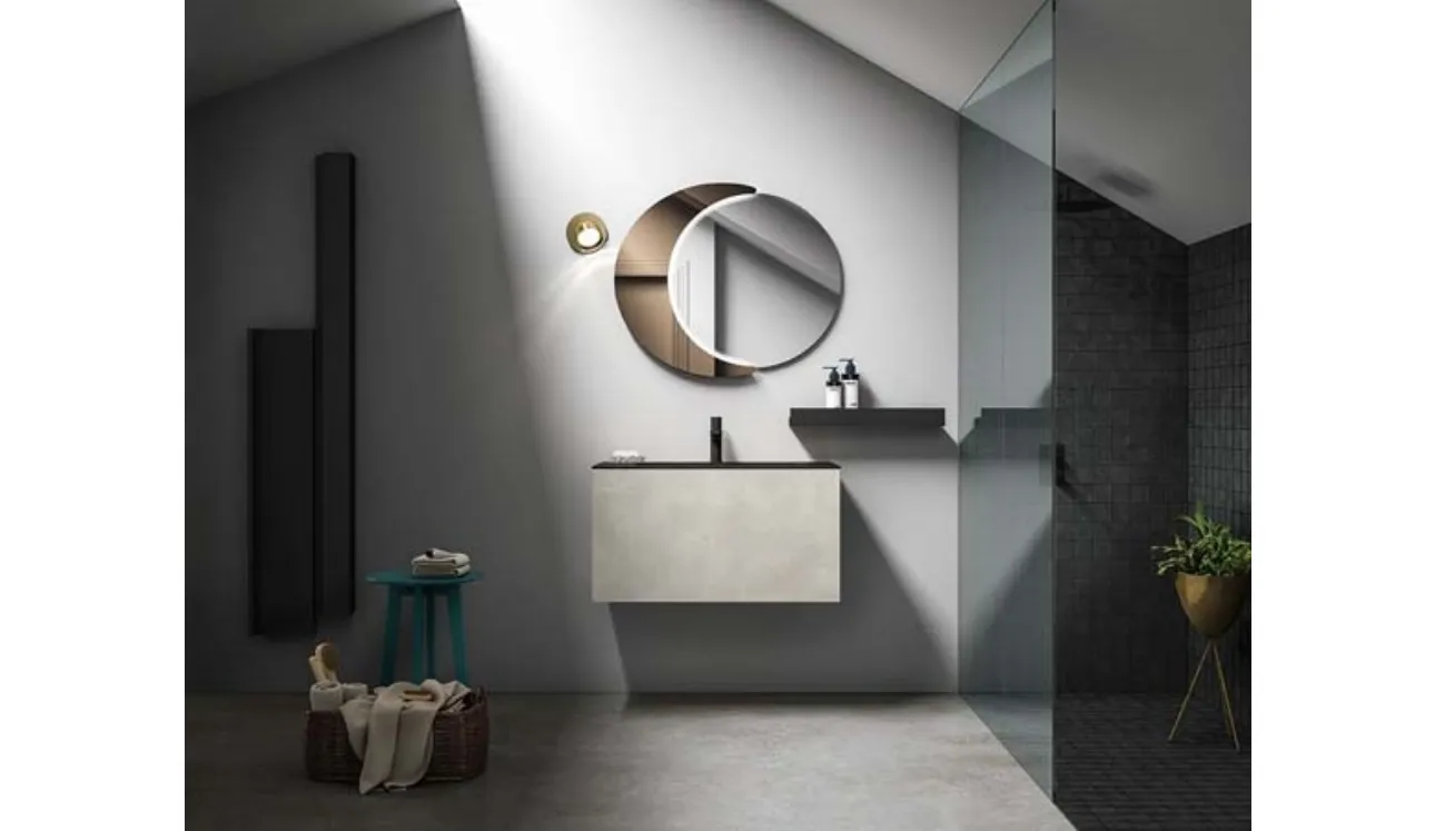 Mobile da bagno sospeso in laccato effetto resina Hosoi 02 di Birex