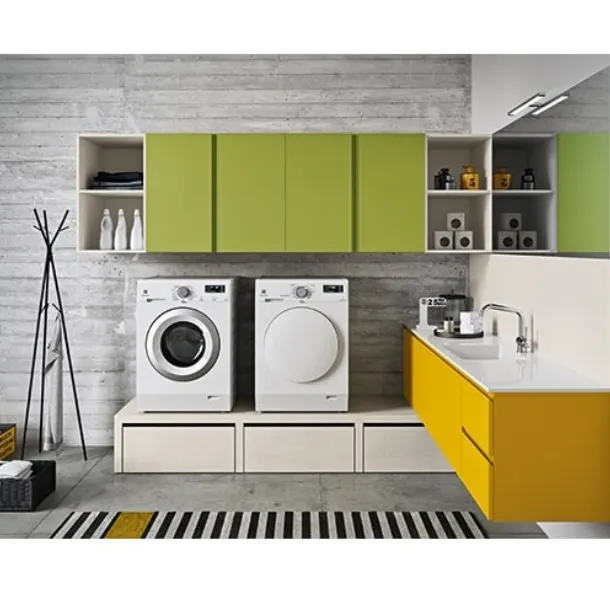 Mobile da Lavanderia dai colori vivaci in laccato opaco Idrobox 12 di Birex