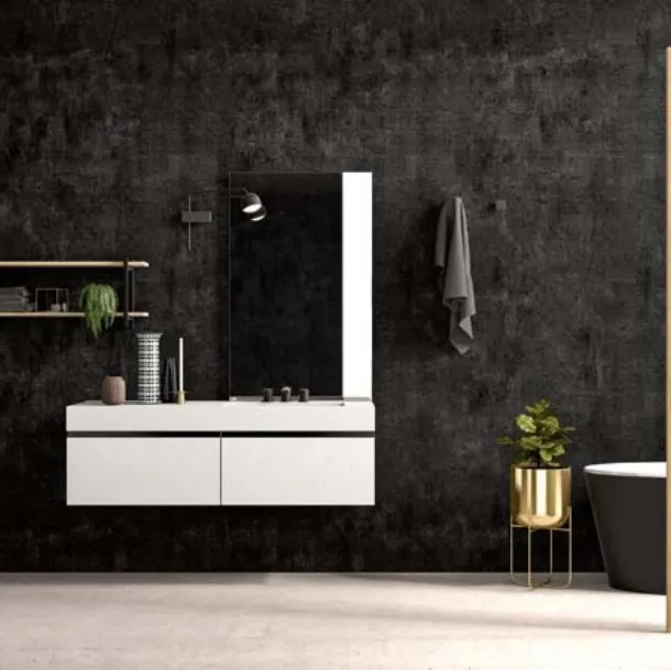 Mobile da Bagno sospeso in melaminico Sidero 04 di Birex