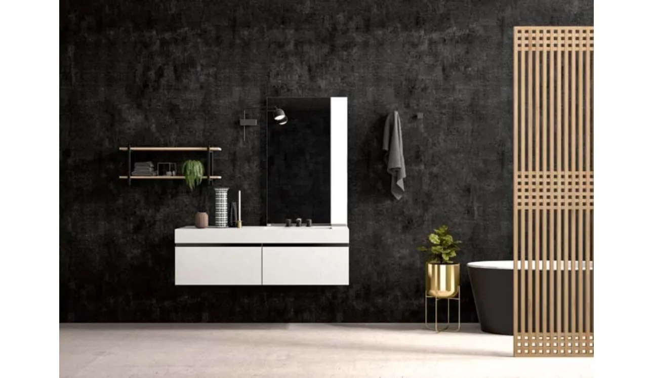 Mobile da Bagno sospeso in melaminico Sidero 04 di Birex