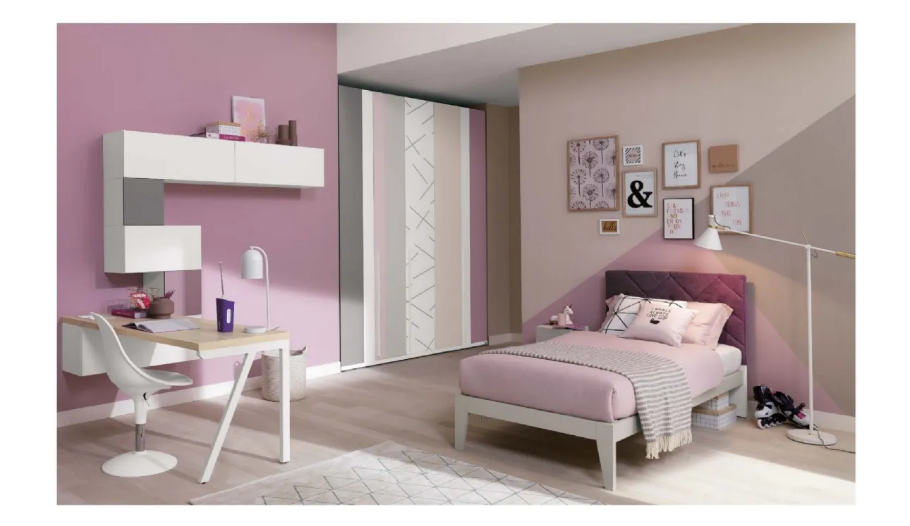 Cameretta in melaminico Alpha Letti singoli Composizione H020 di Doimo Cityline