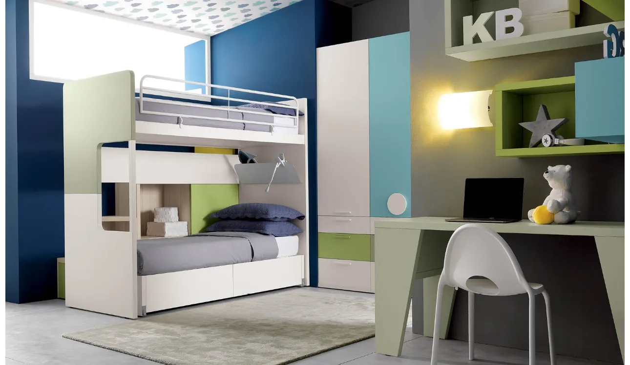 Cameretta con scrivania Alpha Letto a Castello B010 di Doimo Cityline