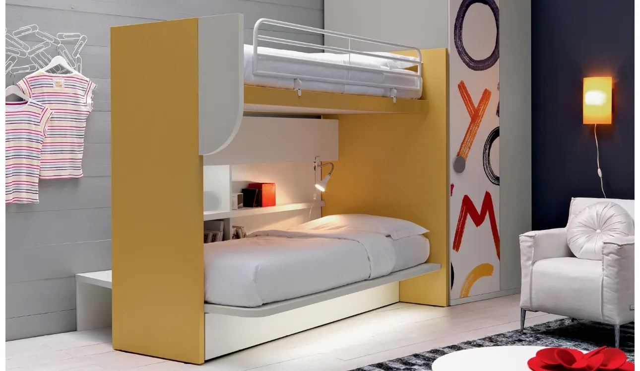 Cameretta in melaminico Alpha Letto a Castello F020 di Doimo Cityline
