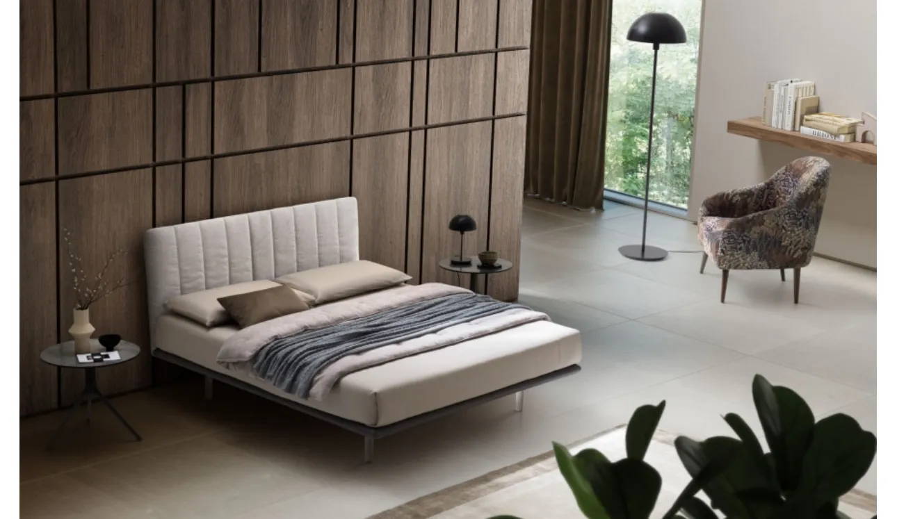 Letto con testiera in tessuto Celine di Le Comfort