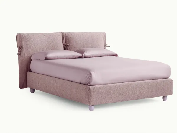 Letto imbottito Eden Advance in tessuto con testiera con fiocchi di Noctis