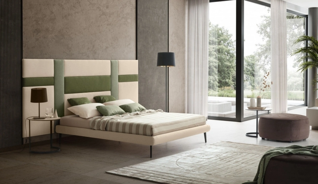 Letto in tessuto con testiera Ground di Le Comfort