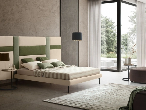 Letto in tessuto con testiera Ground di Le Comfort