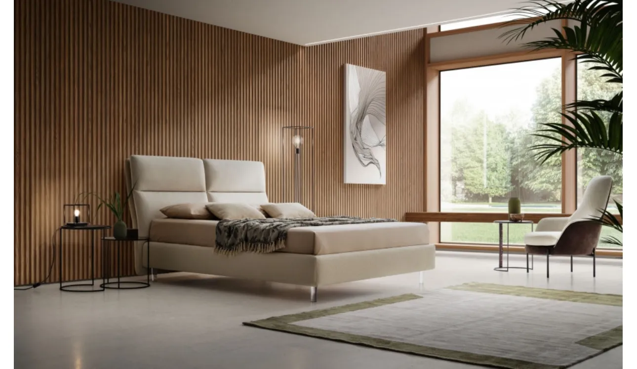 Letto King in tessuto imbottito di Le Comfort
