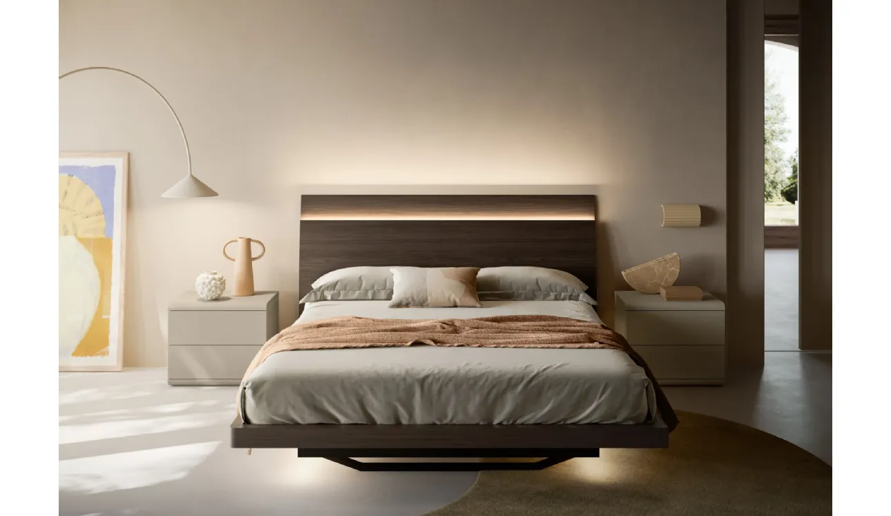 Letto con testiera doppia Lotus di SantaLucia