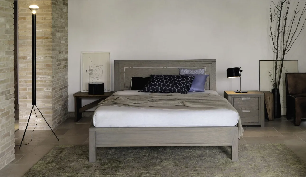 Letto in legno con testiera Quadra di Devina Nais