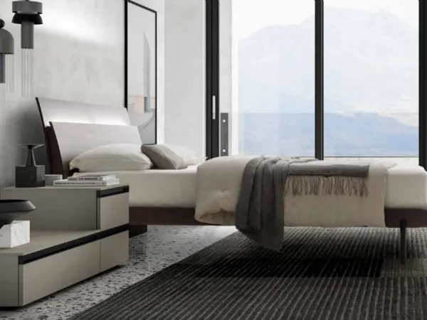 Letto con testiera dal design semplice Lotus di SantaLucia