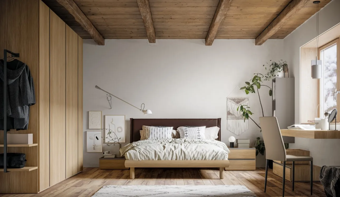 Letto con testiera in ecopelle West di SantaLucia