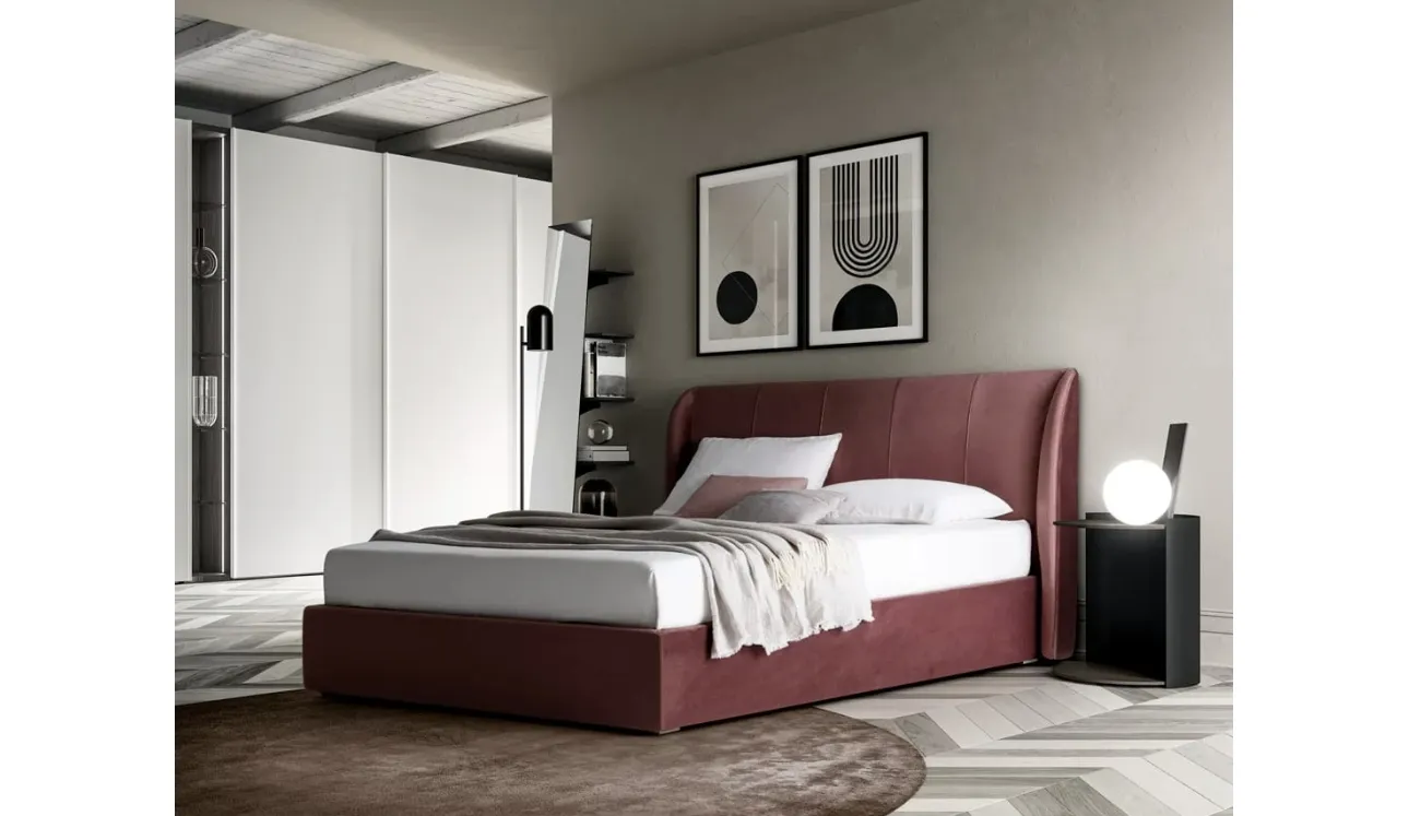Letto in tessuto con box contenitore Scirocco di SantaLucia