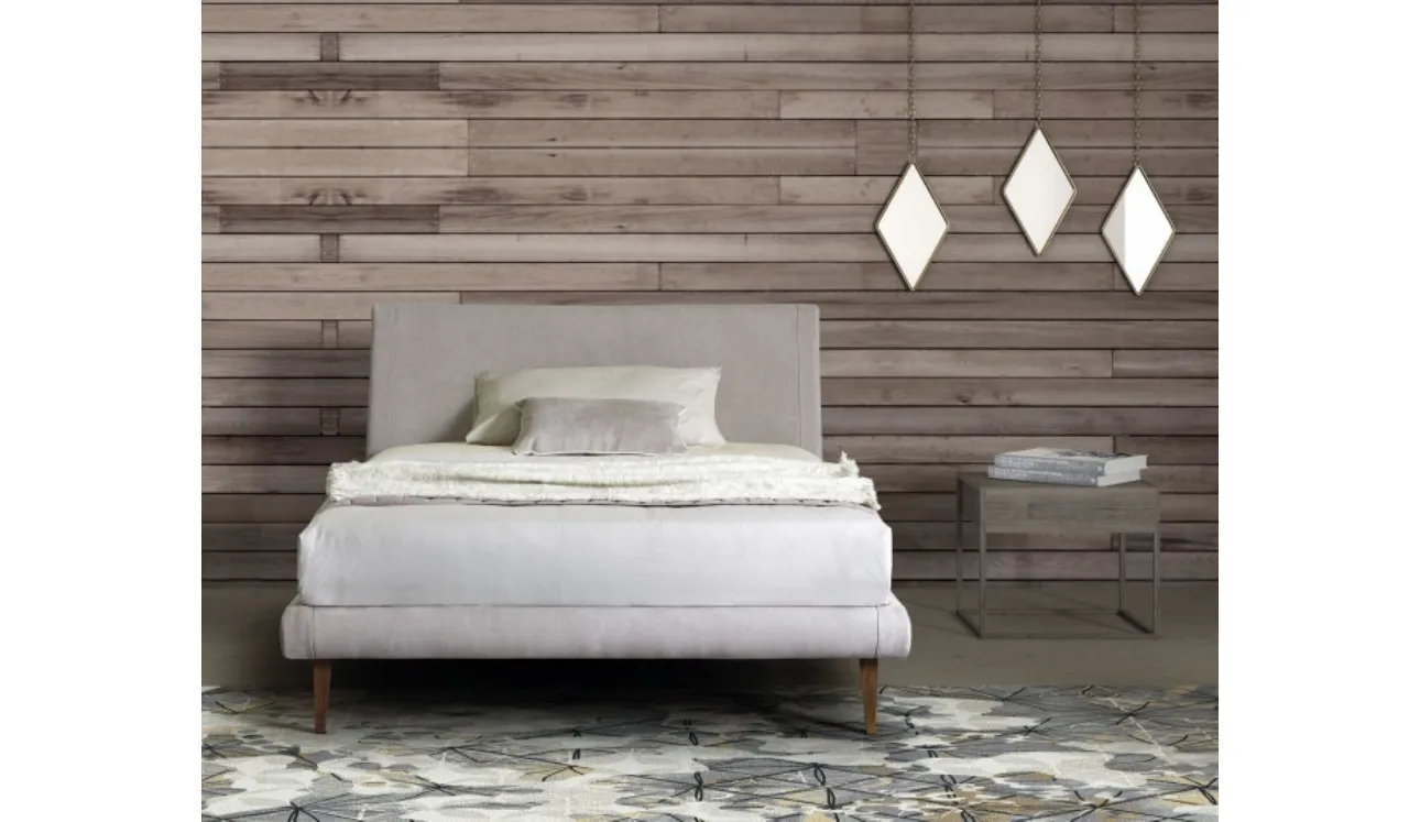 Letto singolo in tessuto con testiera Metropolitan di Le Comfort