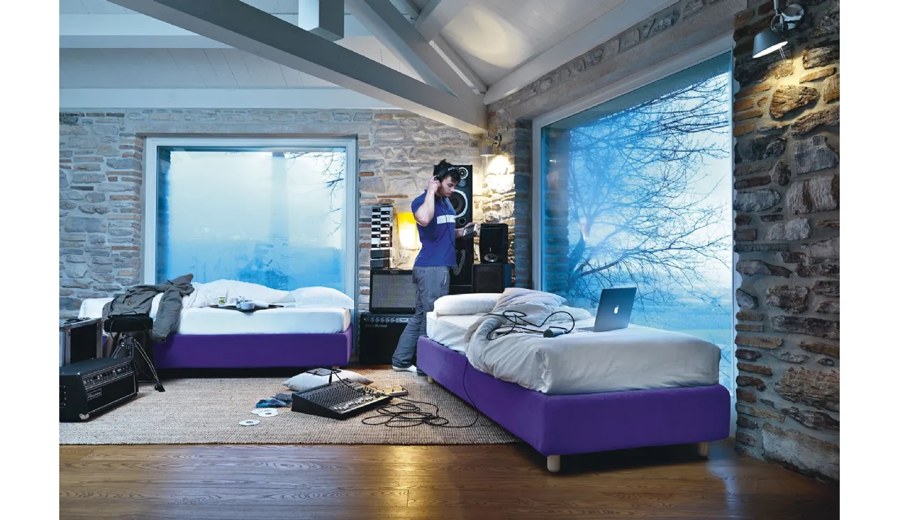 Letto singolo Sommier in tessuto di Noctis