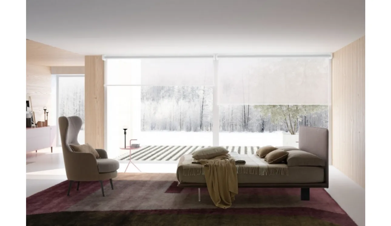 Letto in tessuto con testiera Snap di Le Comfort
