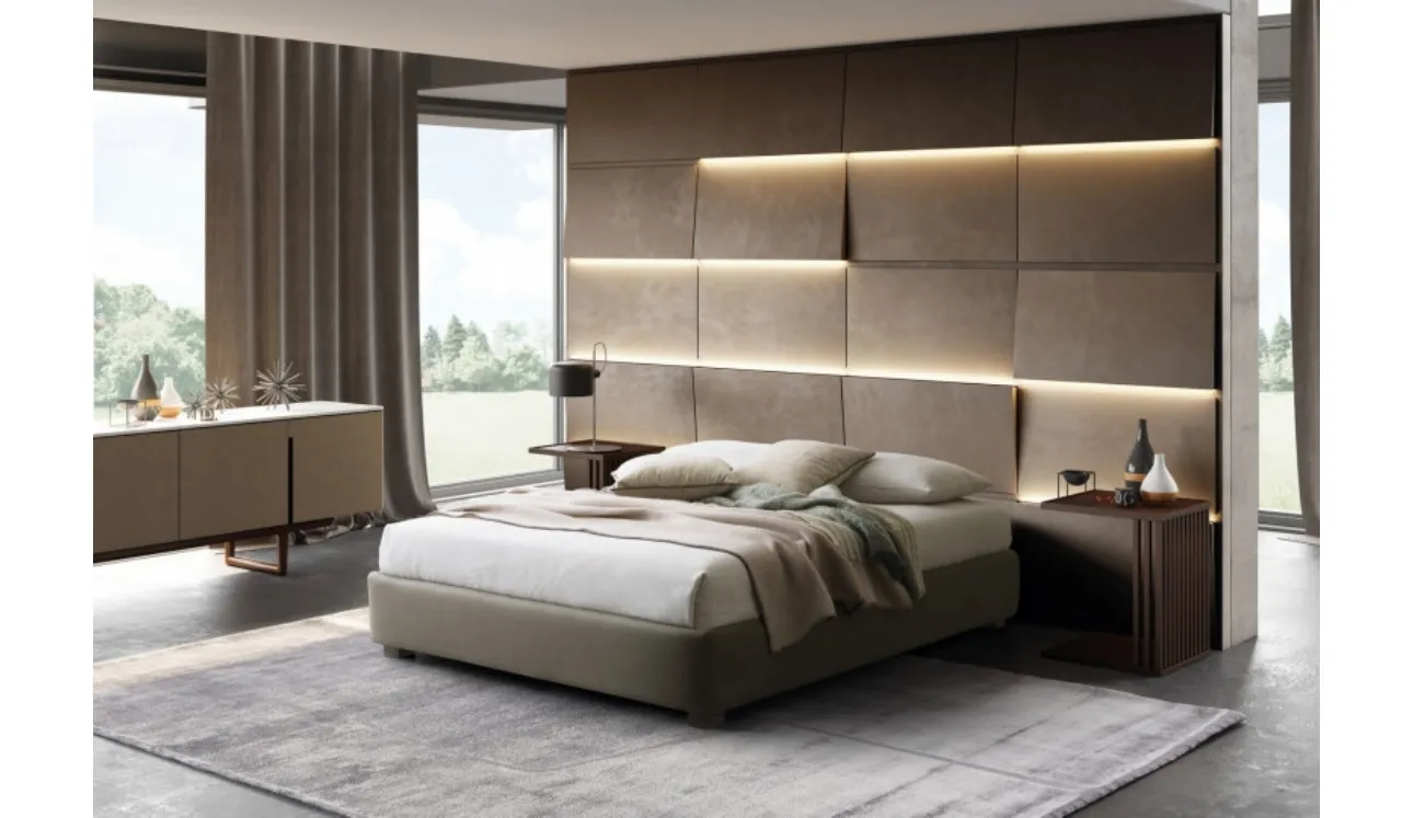 Letto moderno in tessuto Sommier di Le Comfort