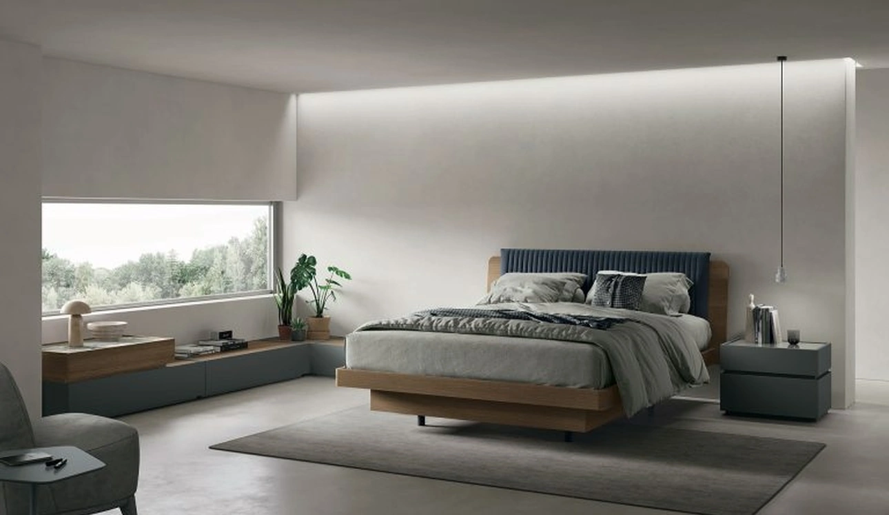 Letto con testiera imbottita Roxy di Tomasella