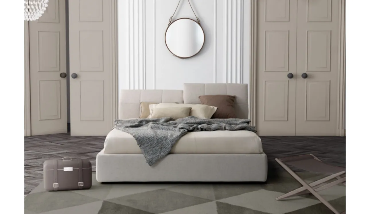 Letto con testiera reclinabile in tessuto imbottito Tower di Le Comfort
