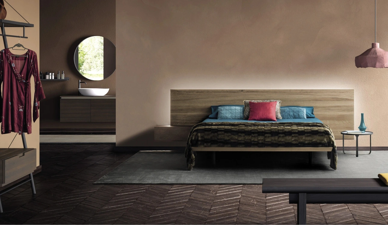 Letto Zen con testiera effetto sospesa di Devina Nais