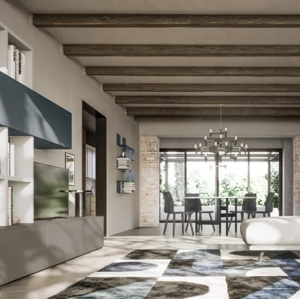 Libreria moderna in laccato opaco GS209 di SantaLucia