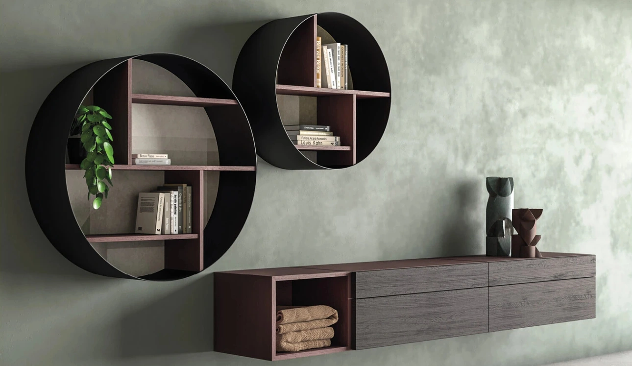 Libreria sospesa Icons 360° di Devina Nais