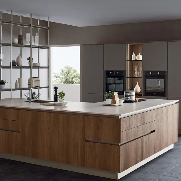 Libreria divisoria in metallo finitura bronzo Tribeca 05 di Veneta Cucine