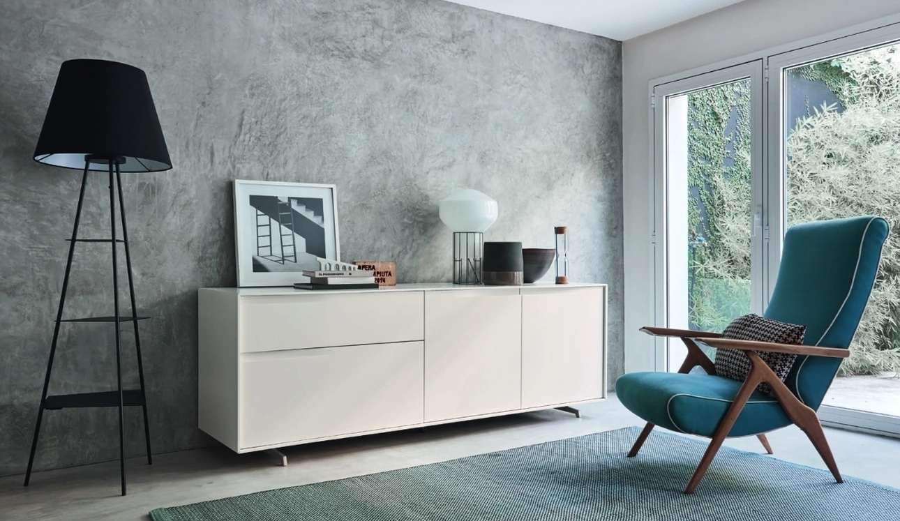 Madia Vela 02 in laccato Magnolia di Sangiacomo