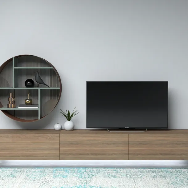Mobile sospeso Living Zero 16 L33 in Rovere massello di Devina Nais