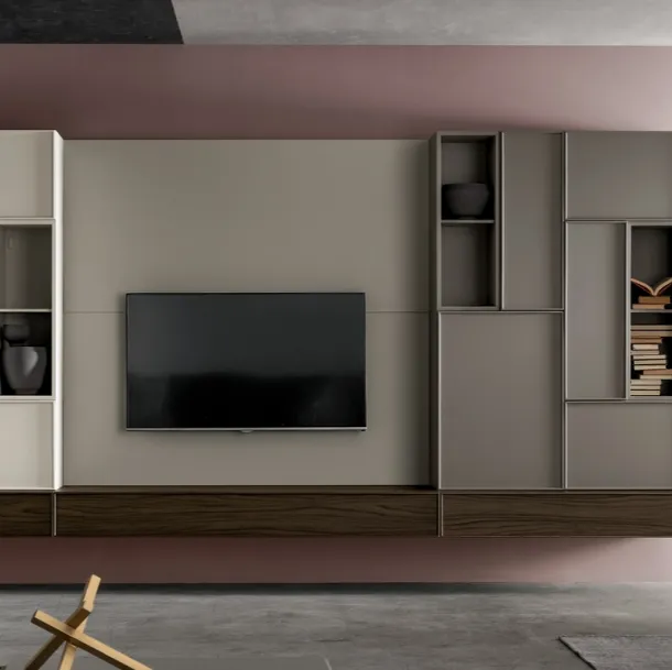 Parete Attrezzata con schienale porta TV KD012 di SantaLucia