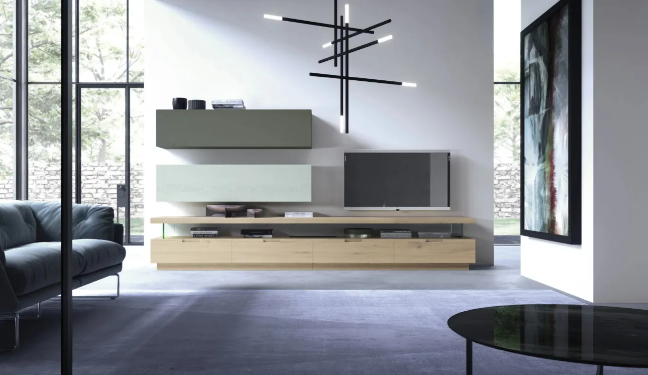 Parete Attrezzata Zero 16 L24 in Rovere massello di Devina Nais