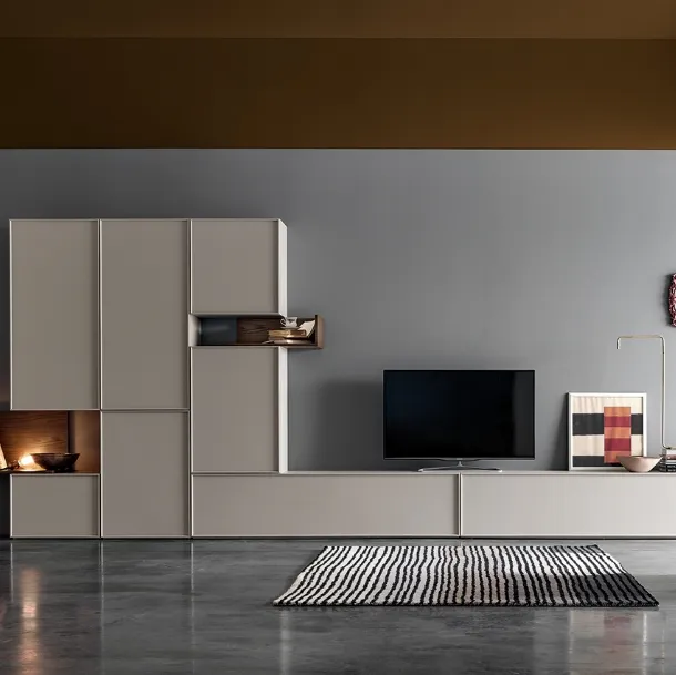 Parete attrezzata moderna in laccato KD009 di SantaLucia