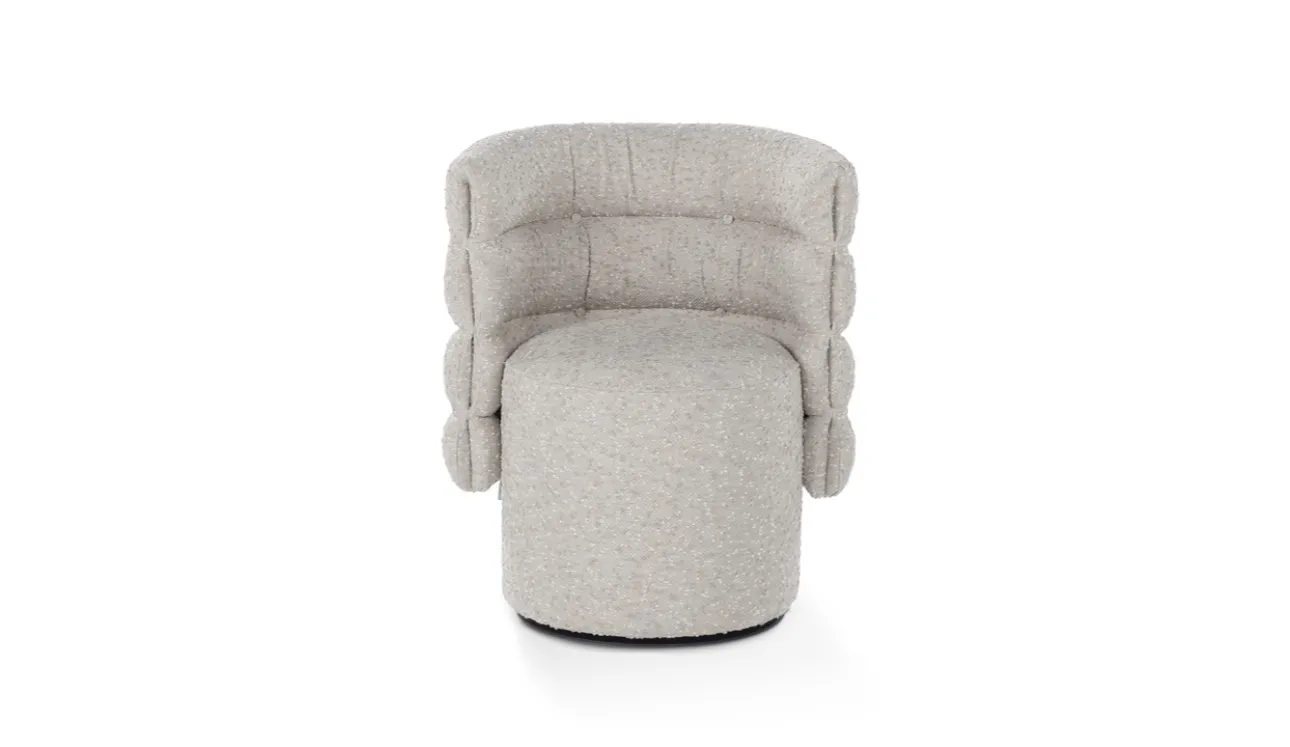 Poltroncina di design in tessuto imbottito Lady G di Calia