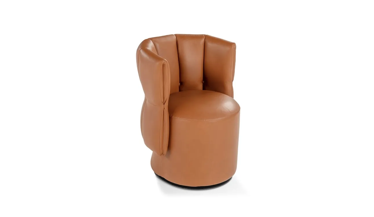 Poltroncina di design in pelle Madame G di Calia