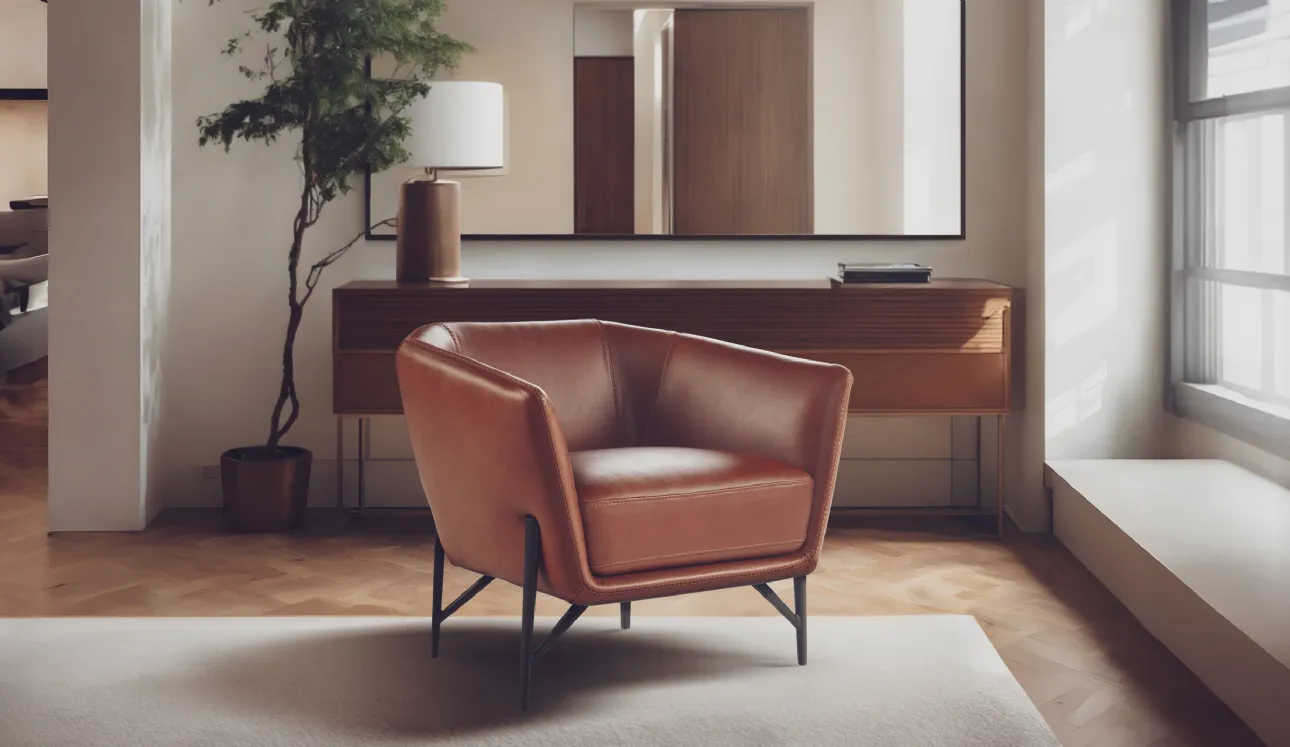 Poltroncina in pelle Venere di Calia