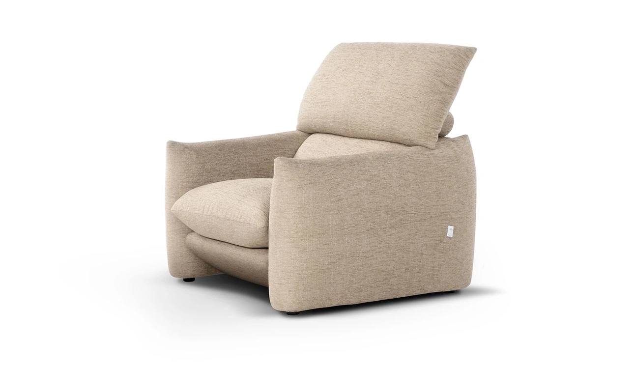 Poltrona in tessuto imbottito Choco Magic di Calia