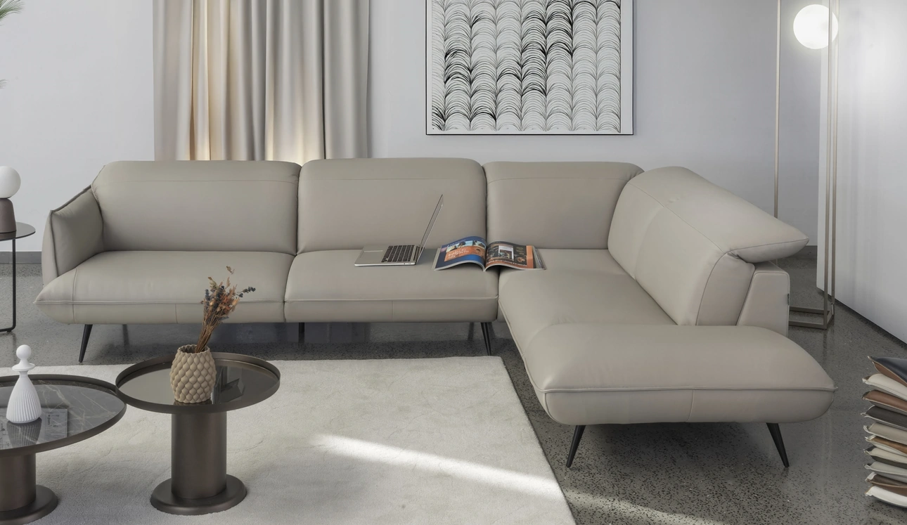 Divano angolare in pelle Mannequin di Calia