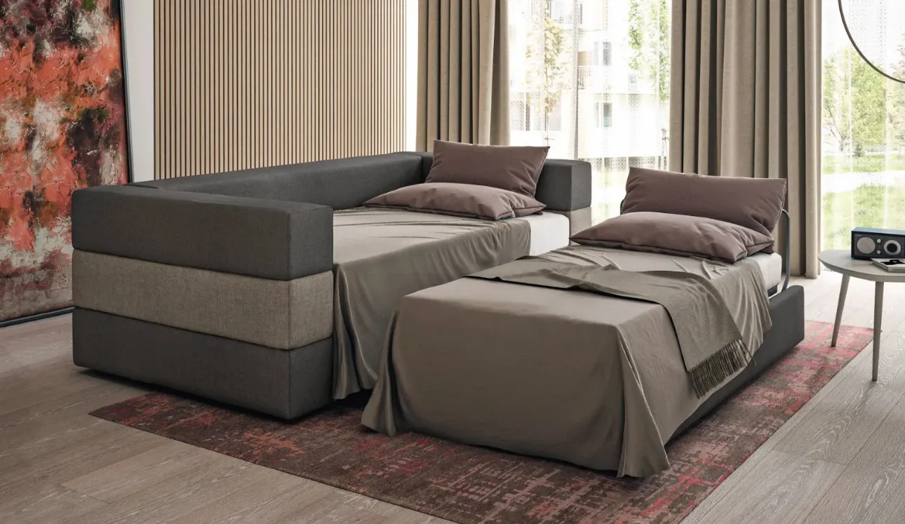 Divano Letto trasformabile in due letti singoli Tex di Doimo Salotti