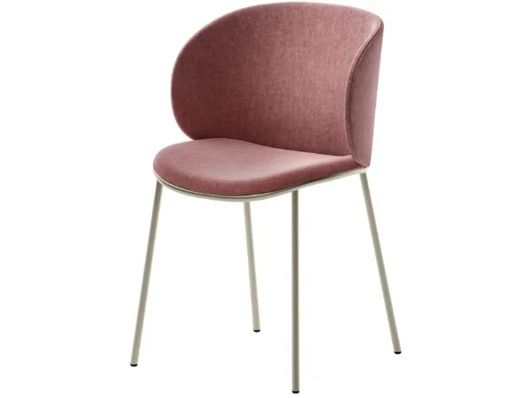 Sedia Fluffy in tessuto imbottito e struttura in metallo di Veneta Cucine